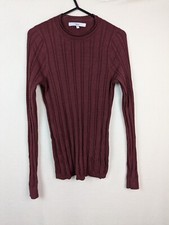 Next Ladies Size Medium Textured Burgundy Casual Jumper Blouse