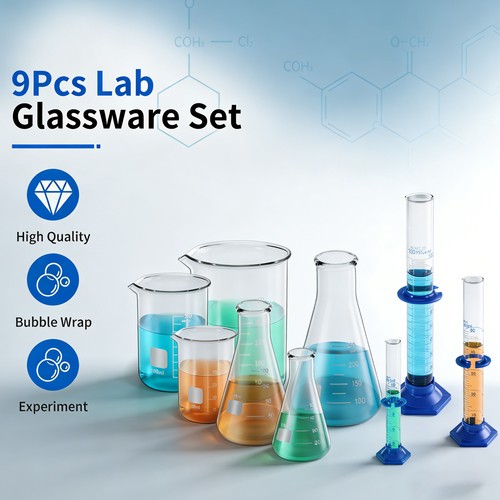 Lab glassware set pieces - 9,