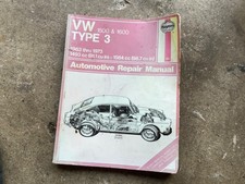 VW TYPE 3 1500 & 1600 NOTCHBACK VARIANT FASTBACK (1963-73) OWNER WORKSHOP MANUAL