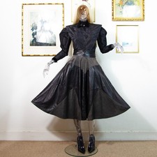 Vintage 80s Black Taffeta