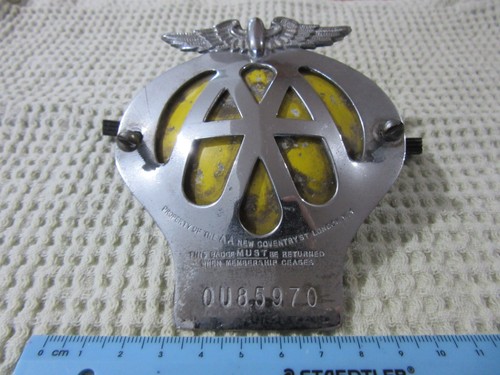 Vintage car badge silver - car,