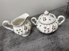 JOHNSON BROTHERS "SWEETBRIAR" SUGAR BOWL AND CREAMER SET RARE 