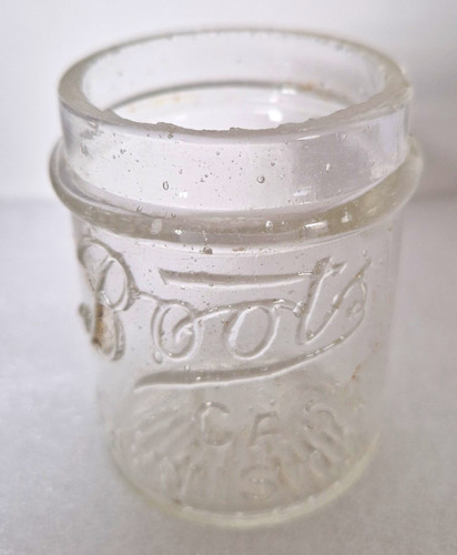 Antique clear glass jar - antique,