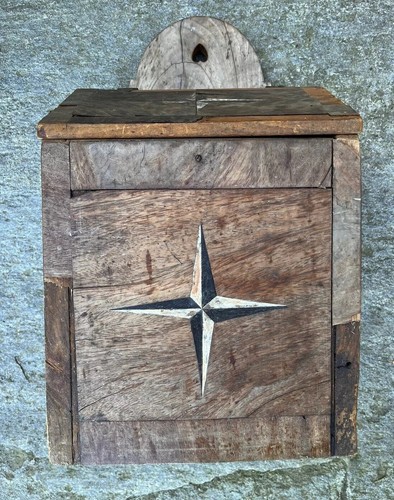 Vintage wooden salt - salt, wall
