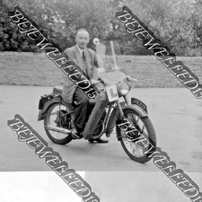 2x Old Negatives.Man On BSA Bantam Motorbike & Ford Consul Cars..1950's...#705