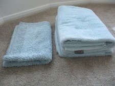 Dunelm 2 large size  Bath Sheets Egyptian Cotton and BATH MAT   Duck egg blue 