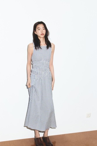 Zara gingham check midi dress - check,