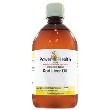 Power Health Icelandic Gold Pure Cod Liver Oil Liquid 500 ml Supplement