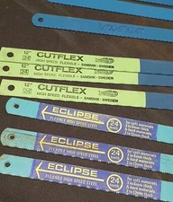 Bundle of 10 Vintage Unused Hand Hacksaw Blades - Eclipse, Cutflex - 12", 24...