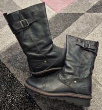 Women’s Black Leather Camel