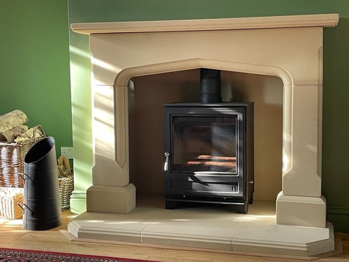 Tudor style stone fireplace - style,