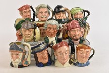 Royal Doulton Mini Character Jugs Job Lot x 15 High Gloss Collectable Ceramic