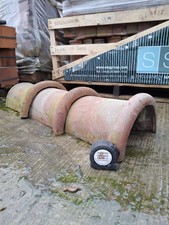 Reclaimed Batch of 70 Interlocking Clay Red Half Round Capped Ridge 13.5"