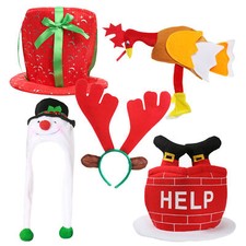 PACK OF 5 CHRISTMAS HATS XMAS