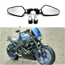 UK Black 7/8" 22mm Handle Bar End Rear-View Mirrors For Buell Lightning XB9 XB12