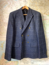 Mens Stefano Conti Wool Blend Blazer UK 44 Blue Checked