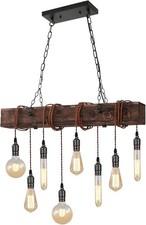 8-Light  Farmhouse Wooden