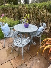 Garden Table and 4 Chairs Set Cast Aluminium Outdoor Patio