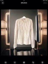 Gharani Strok Soft  Angora Rich Cable Knit Jumper UK 12/14