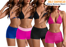 WOMEN BEACH HIGH WAIST SWIM SHORTS BIKINI BOTTOM TANKINI SHORTS SWIMWEAR  XS-XL 