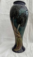 Moorcroft 75/10 Balluster Vase, from 1990 "Black Tulip" by Sally Tuffin