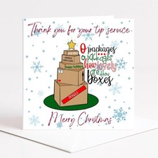 delivery driver  christmas Card  thank you post parcel shopping