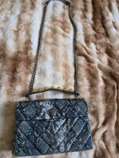 Kurt Geiger Kensington Women's Handbag, Snakeskin Style Greys Blues Black