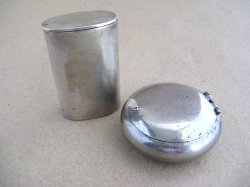 Antique metal snuff - , and