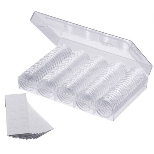 100x coin capsules - coin, plastic