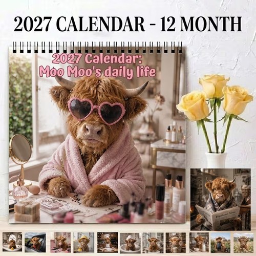 Highland cow calendar 2027 - cow,