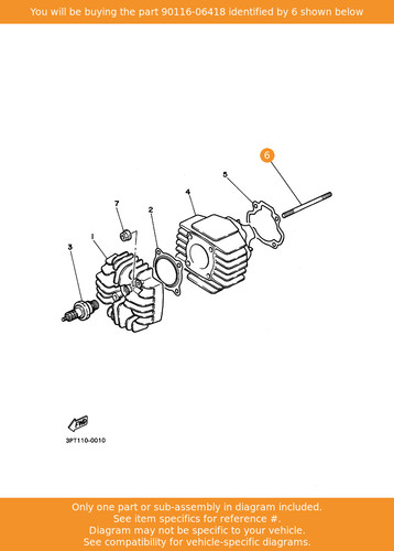 Yamaha bolt stud - stud,, 90116-06418