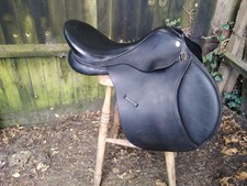 GFS Black Leather Close Contact GP Saddle 18 in
