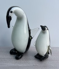 Large 2 x  Vintage Murano Art Glass Penguins Heavy