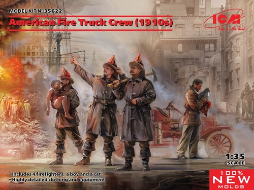 American fire truck crew - fire,