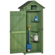 Wooden Garden Storage Shed Tool Storage Box 77 x 54 x 179 cm - Green