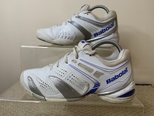 Babolat Tennis Shoes Trainers Size 4.5 Kompressor White Silver Squash Badminton