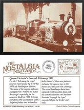 Railway Postcard GWR Queen Victoria Funeral Train Paddington 1901 4-4-0 3373