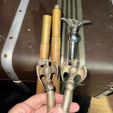 Vintage Masonic mason lodge 3 piece wooden wand screw together with 3 tops  1947