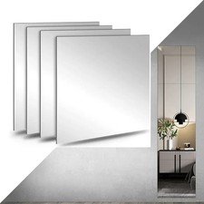 Full Body Mirrors Tiles Wall Mounted,4pcs 7.9"x7.9" (20cm) Full Length Frameless