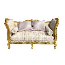 Dollhouse Miniature Wood Sofa