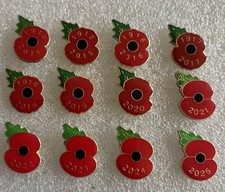 Enamel poppy flower - 12,