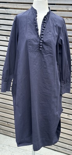 Toast navy cotton midi shirt - navy,