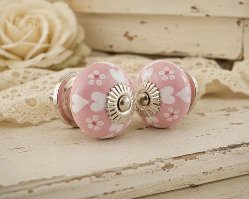 Pink and white ceramic cabinet