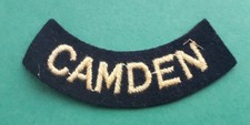 CAMDEN SHOULDER TITLE - embroidered cloth badge (London Battalion) 8 cm