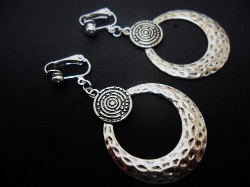 Pair large tibetan - tibetan, silver