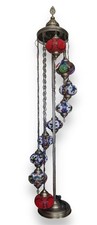Turkish Moroccan Handmade Globe Floor Lamp - Multicolor 9 Globes
