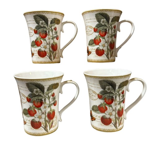 Strawberries mugs set - strawberries,