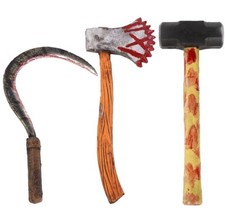 Halloween Weapons Fake Sledge Hammer Fake Axe Zombie Fancy Dress Prop Costume