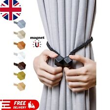2X Curtain Tie Backs Clips Buckle Curtain Torsion Rope Strong Magnetic Holdbacks