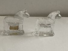 2x Lindshammer,Sweden,Crystal Glass Dala Horse Figure,Horse Ornament